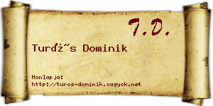 Turós Dominik névjegykártya